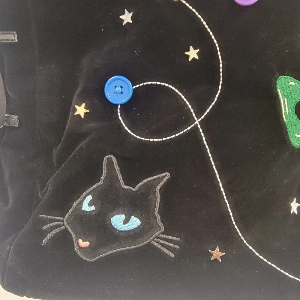 NEW! Her‎ Universe Coraline Icon Embroidered Hobo Shoulder Bag Velour